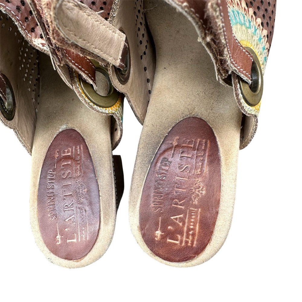 Pre-owned size 38 L’ARTISTE Spring Step Brown Millie sling back open toe shoes - Picture 9 of 12